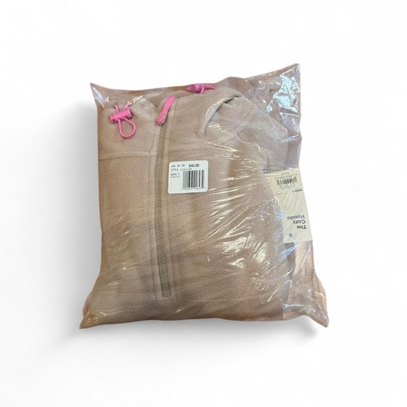 SO Women's Beige Fleece Hoodie with Pink Accents - Picture 2 of 2